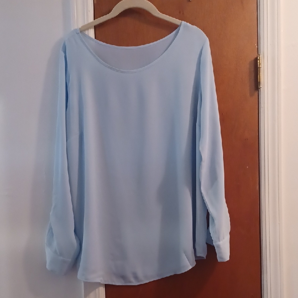 Elegant Light Blue Women's Top